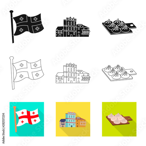 Vector illustration of culture and sightseeing sign. Collection of culture and originality stock vector illustration.