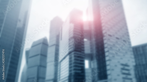 Facade of modern office building. Concept of contemporary architecture. Blurred background.