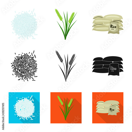Vector design of crop and ecological symbol. Collection of crop and cooking stock symbol for web.