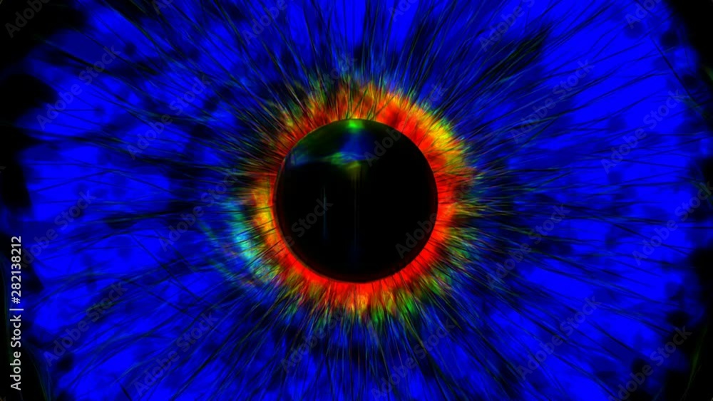 Animation of an abstract blue eye, technology, science or futuristic concept of focusing a robotic eye, AI Animation of an abstract blue eye, technology, science or futuristic concept of focusing a robotic eye, AI