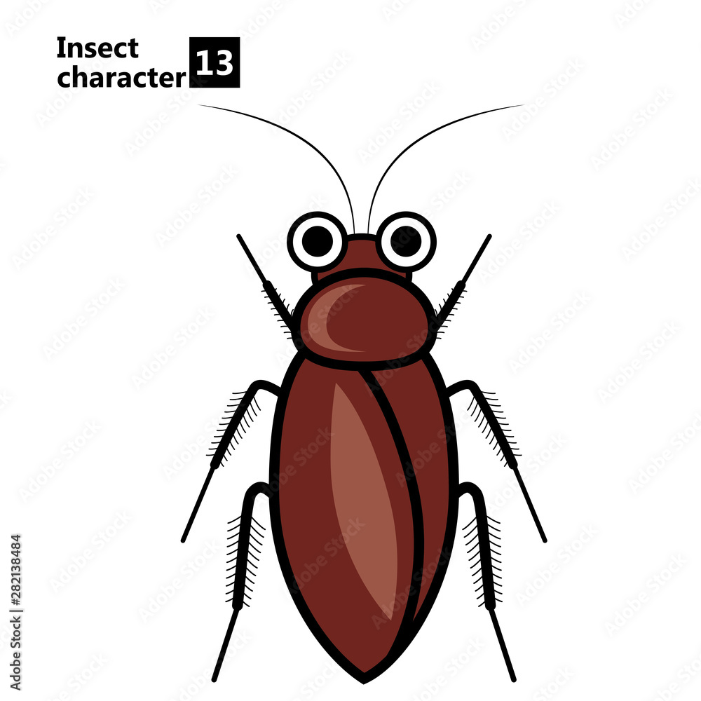 擬人化した昆虫のイラスト 害虫 ゴキブリのキャラクター Insect Character Illustration Of Pest Stock Vector Adobe Stock