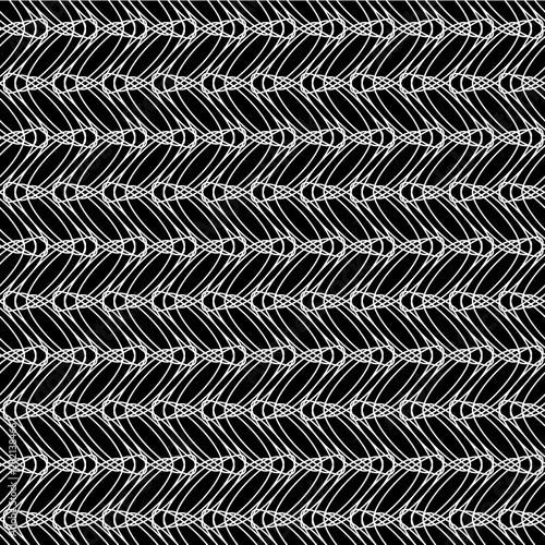Geometric seamless pattern. Black white vector linear background. Simple thin mesh. For printing on fabric, packaging, wallpaper, covers.