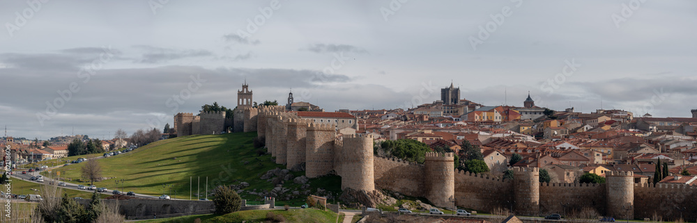 The walls of Ávila in central Spain are the city of Avila's principal historic feature.