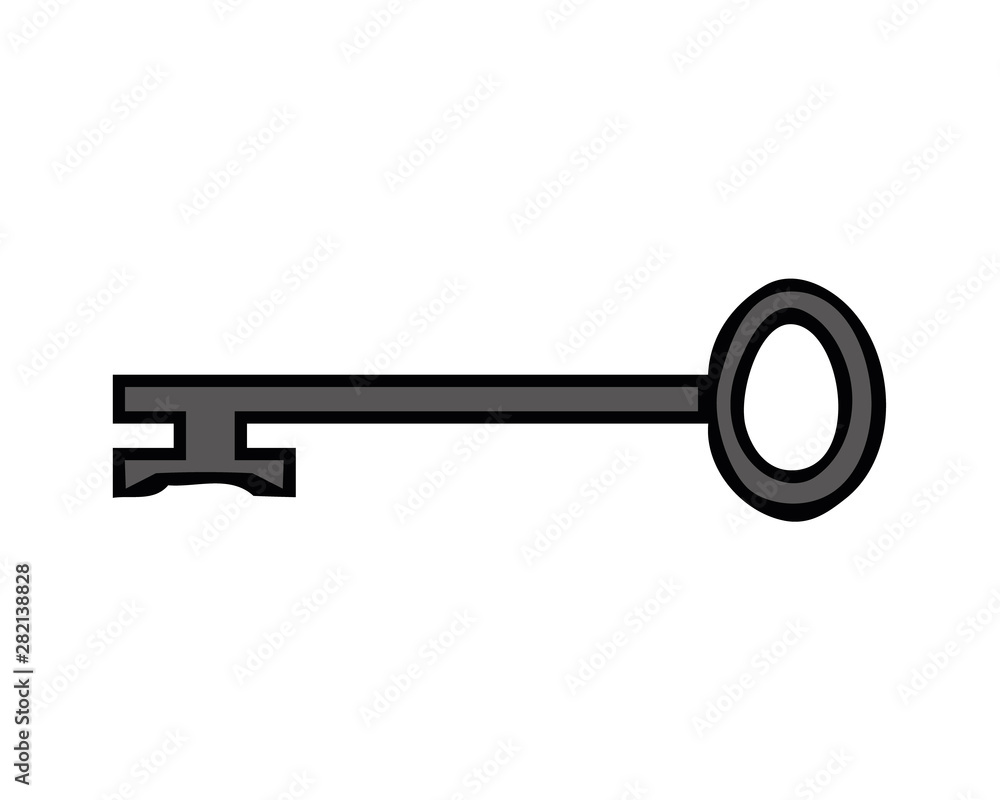 Old door key vector icon illustration isolated on white background Old door key vector icon illustration isolated on white background