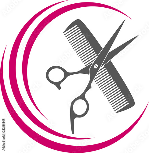 Schere, Kamm, Friseur und Lifestyle	 Hintergrund