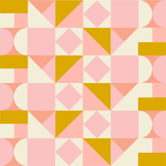 Rideaux Rose clair patrons geometric mid century modern style seamless pattern. vector background  print.   © gigirosado