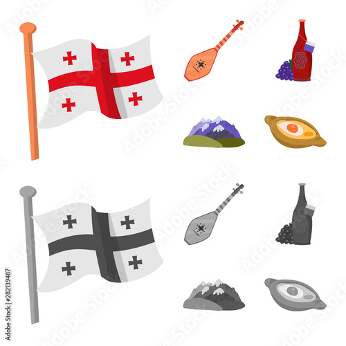 Vector illustration of culture and sightseeing symbol. Set of culture and originality stock symbol for web.