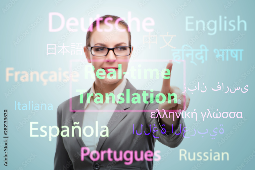 Concept of online translation from foreign language Concept of online translation from foreign language