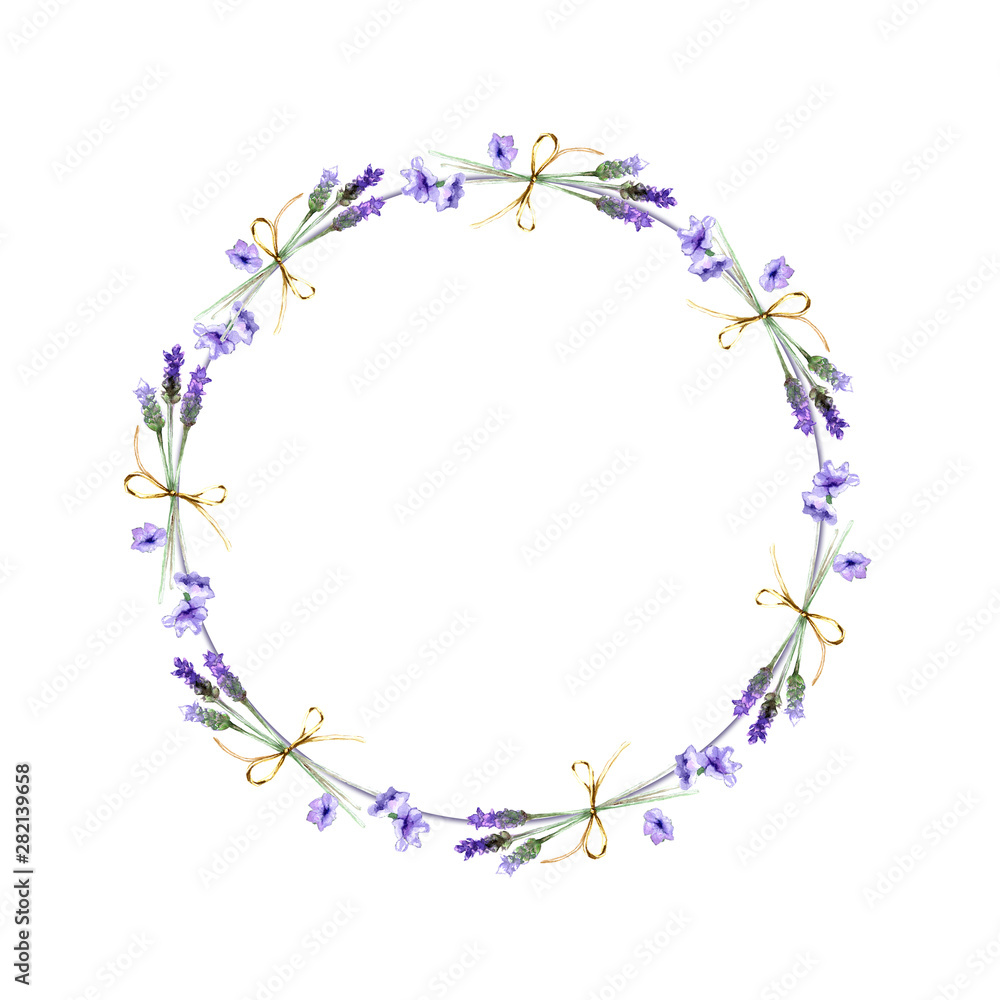 round frame with a bouquet of lavender-2
