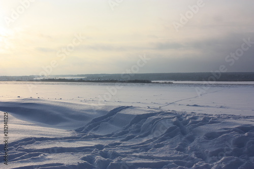 winter landscape with river