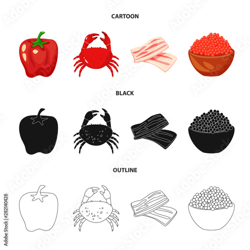 Vector design of taste and product sign. Collection of taste and cooking stock symbol for web.