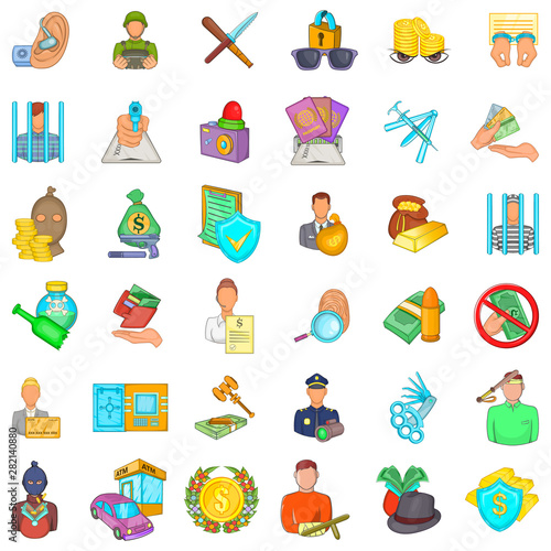 Legislation icons set. Cartoon set of 36 legislation vector icons for web isolated on white background