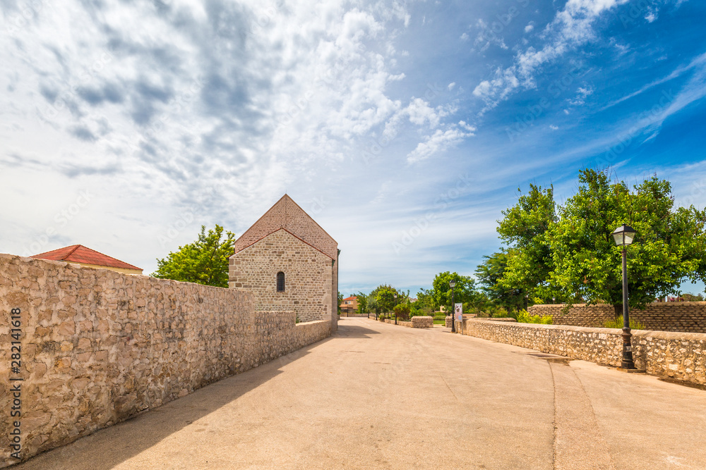 Street of the Nin historic town in the Zadar County of Croatia, Europe.