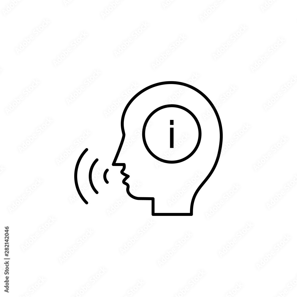 Recognition, head, info icon. Element of consumer behavior line icon Recognition, head, info icon. Element of consumer behavior line icon
