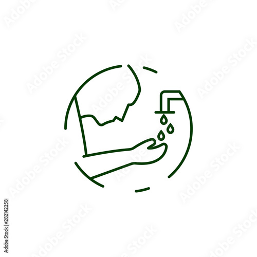 Muslim man prayer salah icon. Element of prayer man line icon