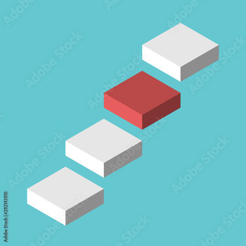 Isometric red next step