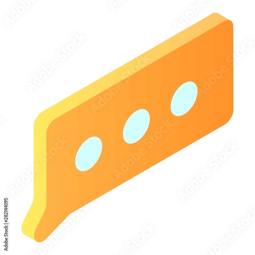 Chat bubble icon. Isometric of chat bubble vector icon for web design isolated on white background