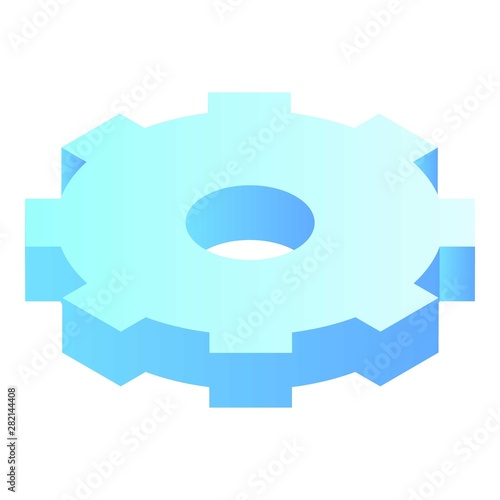 Gear wheel icon. Isometric of gear wheel vector icon for web design isolated on white background