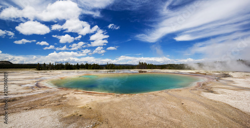 Turquoise Pool at the side of the famouse Grand Prismatic pool, Yellowstone National Park, USA - large stiched file