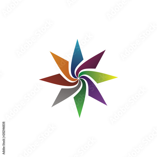 flower with abstract logo template