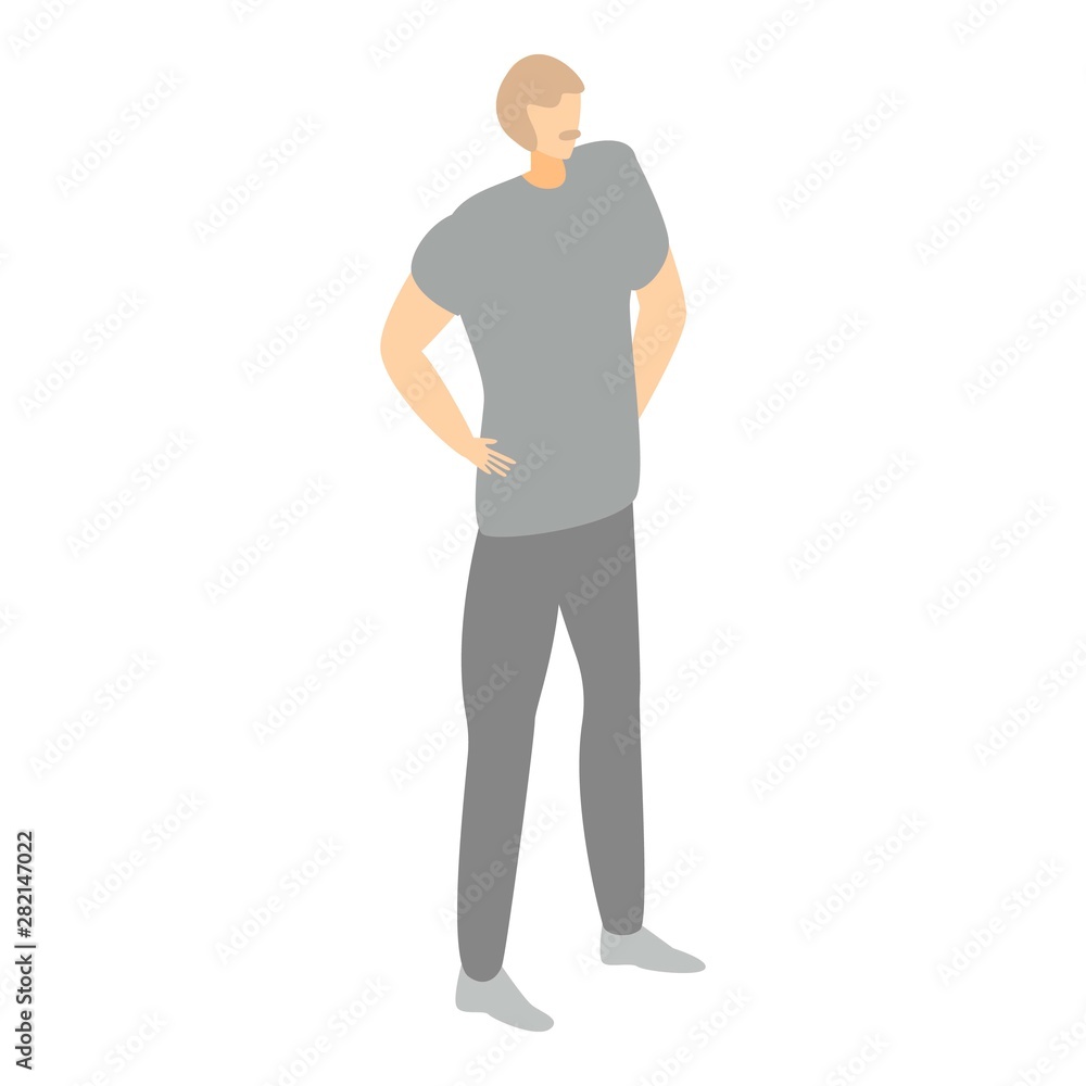 Man ready for work icon. Isometric of man ready for work vector icon for web design isolated on white background Man ready for work icon. Isometric of man ready for work vector icon for web design isolated on white background