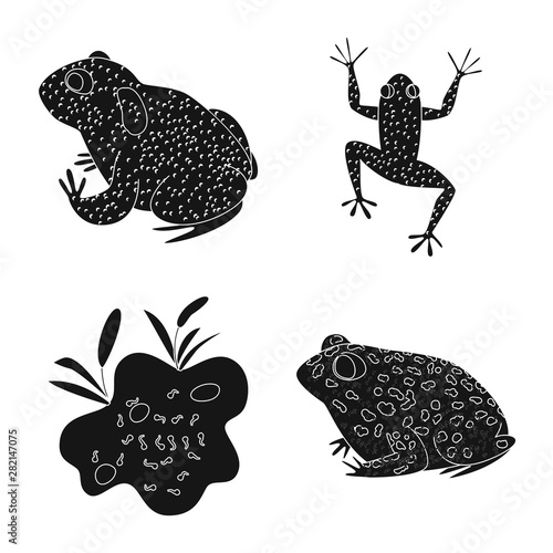 Vector design of fauna and reptile sign. Collection of fauna and anuran stock vector illustration.