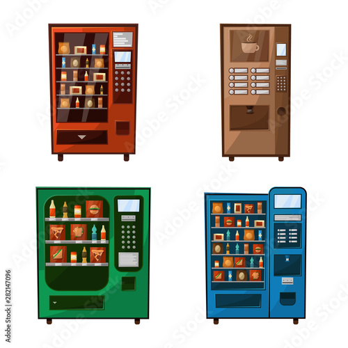 Vector design of vending and service icon. Collection of vending and snack vector icon for stock.
