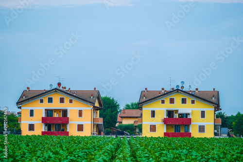 Verona, Italy - July, 11, 2019: dwelling houses in Verona, Italy