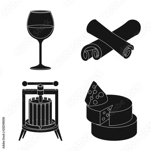 Isolated object of nature and product logo. Set of nature and winery stock symbol for web.