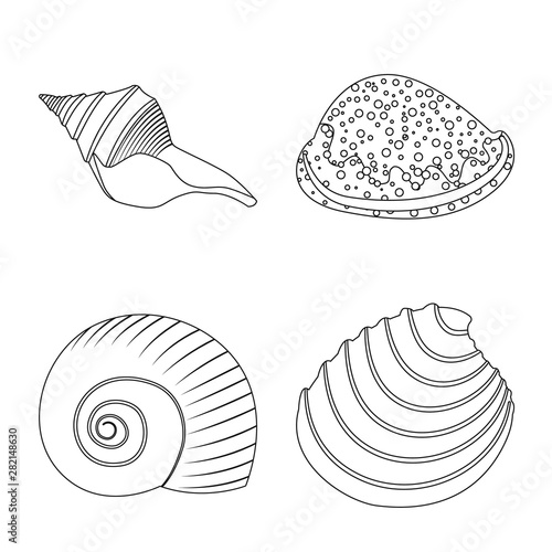 Vector illustration of exotic and seafood symbol. Collection of exotic and aquatic stock vector illustration.