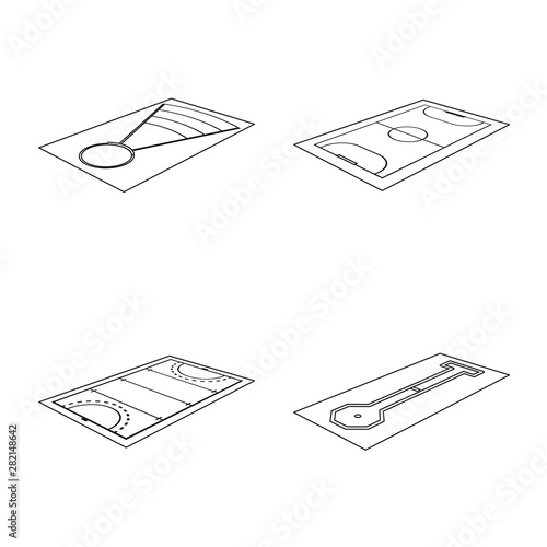 Isolated object of grass and construction icon. Set of grass and championship stock vector illustration.