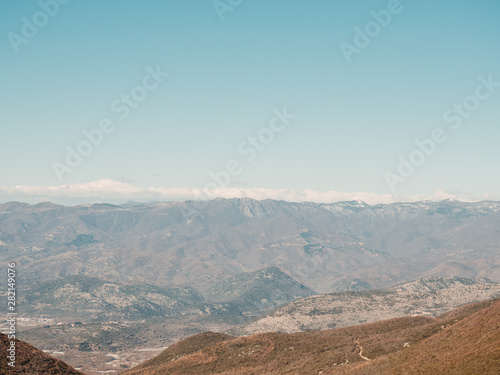 Distant mountain ranges in Greece - autumn season