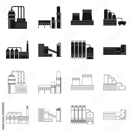 Vector illustration of production and structure symbol. Collection of production and technology stock vector illustration.