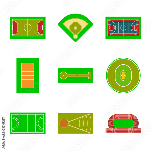 Isolated object of field and plan symbol. Collection of field and grass stock vector illustration.