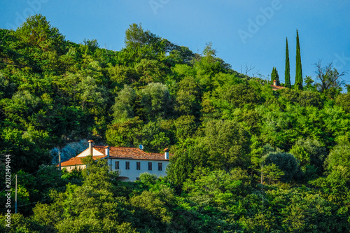 Monselice, Italy - July, 11, 2019: dwelling house on a hill in Monselice, Italy