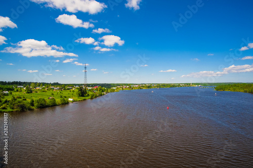 landscape with the image of the river Sheksna, Russia photo