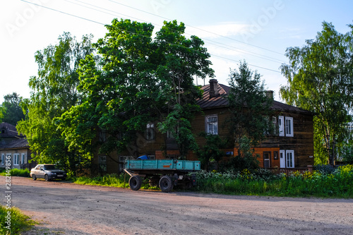 Kirilov, Vologda region, Russia - June, 9, 2019: landscape with the image of russian village