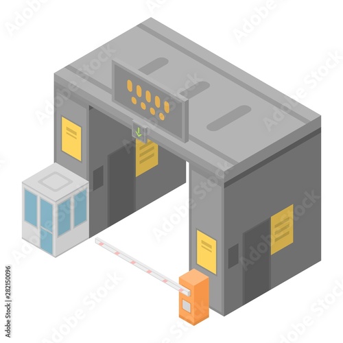 Autobahn gate icon. Isometric of autobahn gate vector icon for web design isolated on white background