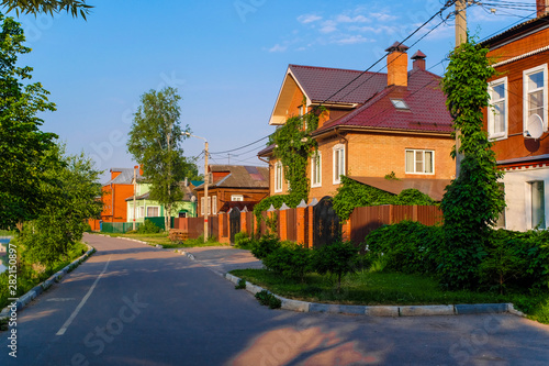 Sergiev Posad, Russia - June, 9, 2019: landscape with the image of russian village