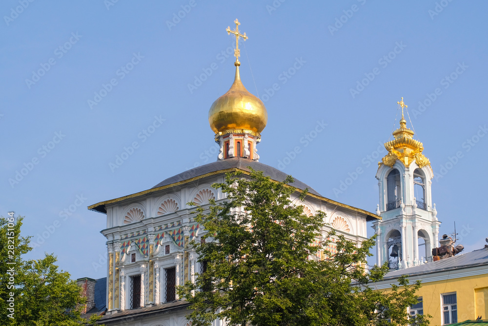 Sergiev Posad, Russia - June, 8, 2019: church in Sergiev Posad, Russia near Troitse-sergiyevsky monastery