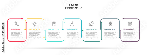 Business Infographic template. Thin line design with icons and 7 options or steps