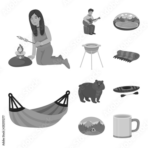 Isolated object of recreation and tourism symbol. Set of recreation and wildlife vector icon for stock.