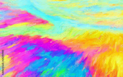 Abstract painting graphic fractal art. Creative template for decor backgrounds of covers, web banners, invitations or cards. Surreal bright print in digital oil and acrylic mixed impressionism style.