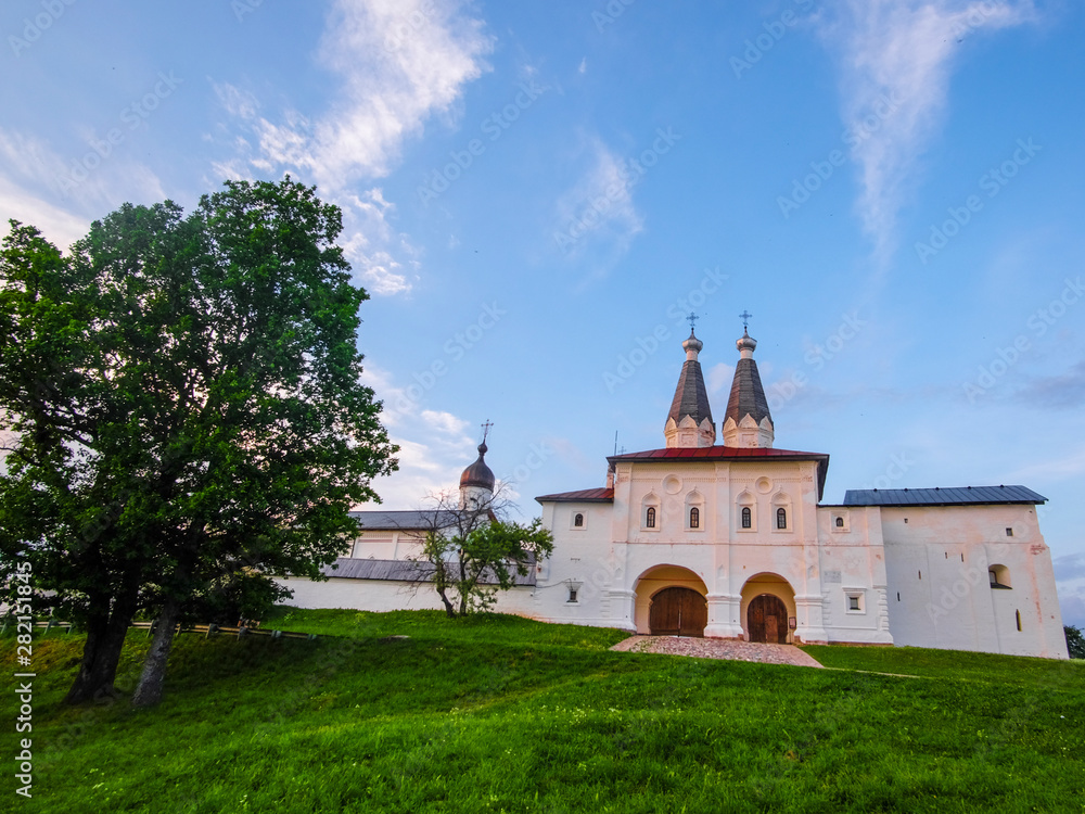 Veiw to Ferapontov Belozersk Monastery of the Nativity of the Virgin in Feraportovo, Russia
