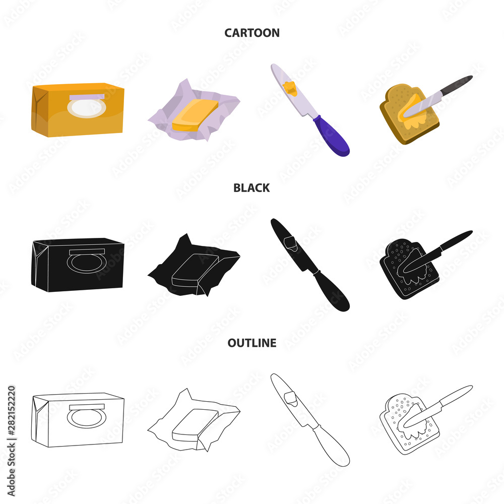 Obraz premium Vector illustration of creamy and product icon. Set of creamy and farm vector icon for stock.
