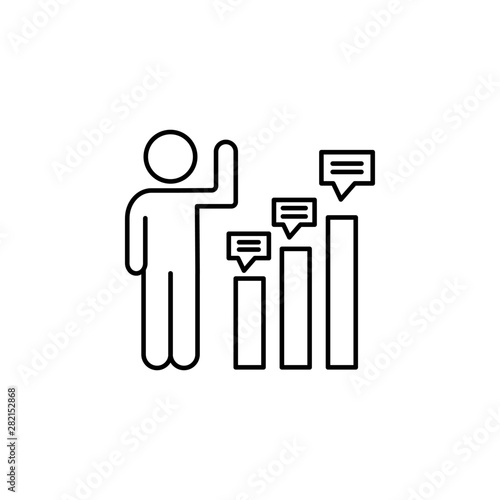 Research quantitative growth icon. Element of consumer behavior line icon