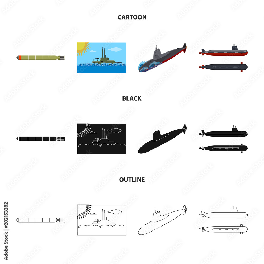 Vector illustration of war and ship icon. Collection of war and fleet vector icon for stock.