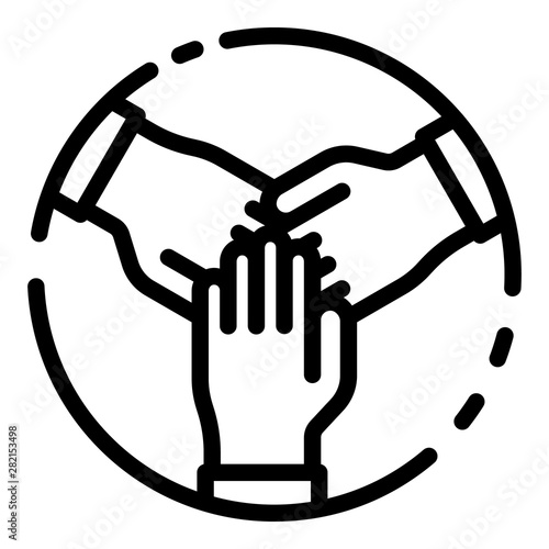 Teamwork icon. Outline teamwork vector icon for web design isolated on white background