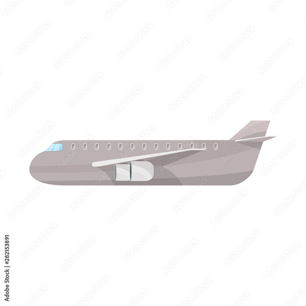 Vector design of plane and cargo icon. Collection of plane and fly stock vector illustration.