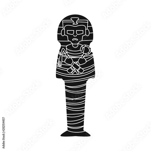 Isolated object of sarcophagus and egyptian logo. Collection of sarcophagus and pharaoh vector icon for stock.